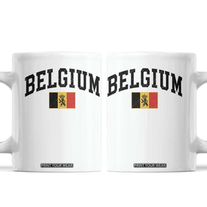Vintage Belgium Coffee Mug Lion Royal Flag Graphic Belgian Soccer Football Pride Gift for Fans TS10 White Print Your Wear