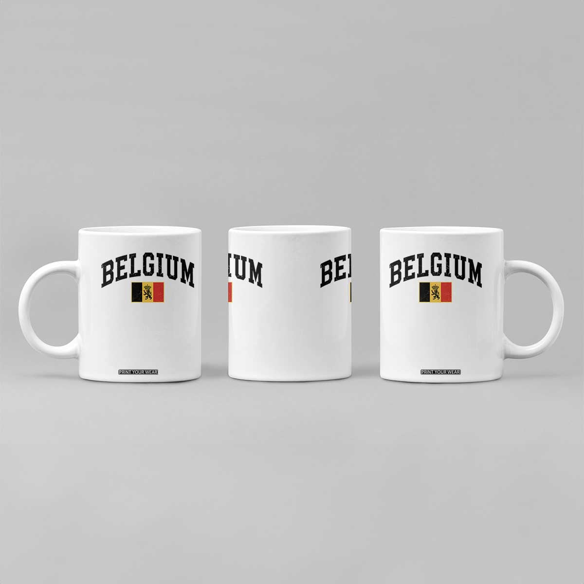 Vintage Belgium Coffee Mug Lion Royal Flag Graphic Belgian Soccer Football Pride Gift for Fans TS10 Print Your Wear