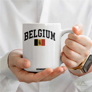 Vintage Belgium Coffee Mug Lion Royal Flag Graphic Belgian Soccer Football Pride Gift for Fans TS10 Print Your Wear