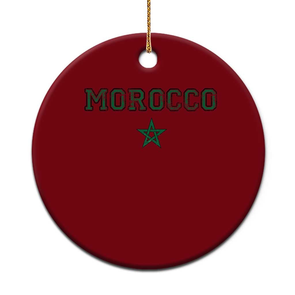 Vintage Morocco Ceramic Ornament Green Star Distressed Patriotic Heritage Pride Gift for Moroccan TS10 1pc Red Print Your Wear