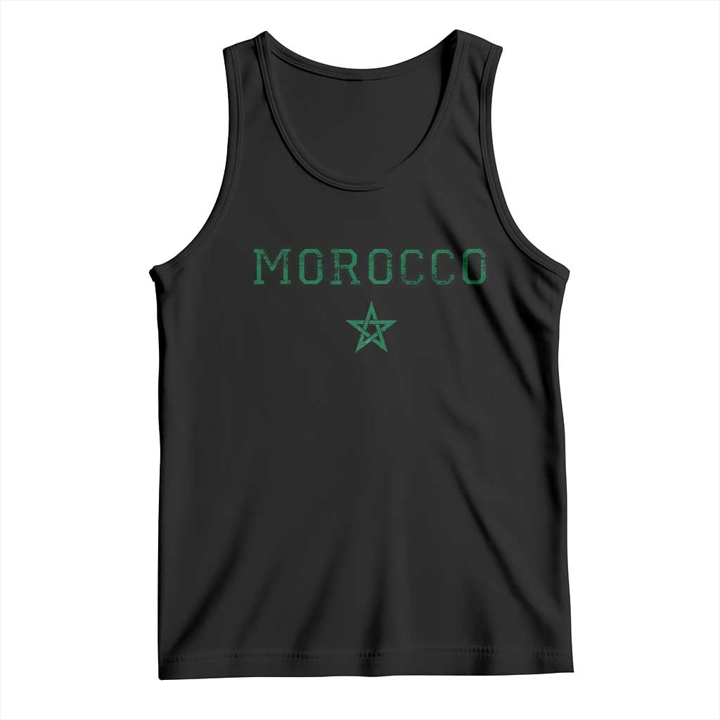 Vintage Morocco Tank Top Green Star Distressed Patriotic Heritage Pride Gift for Moroccan TS10 Black Print Your Wear
