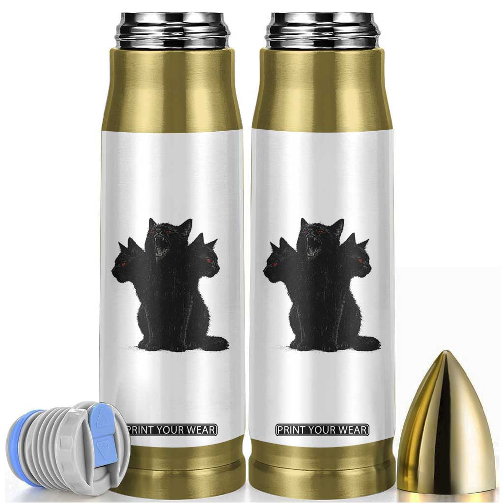 Purrberus 3 Headed Black Cat Gothic Mythology Graphic Bullet Tumbler Vintage Grunge Alt 90s Halloween Goth Horror TS10 White Print Your Wear