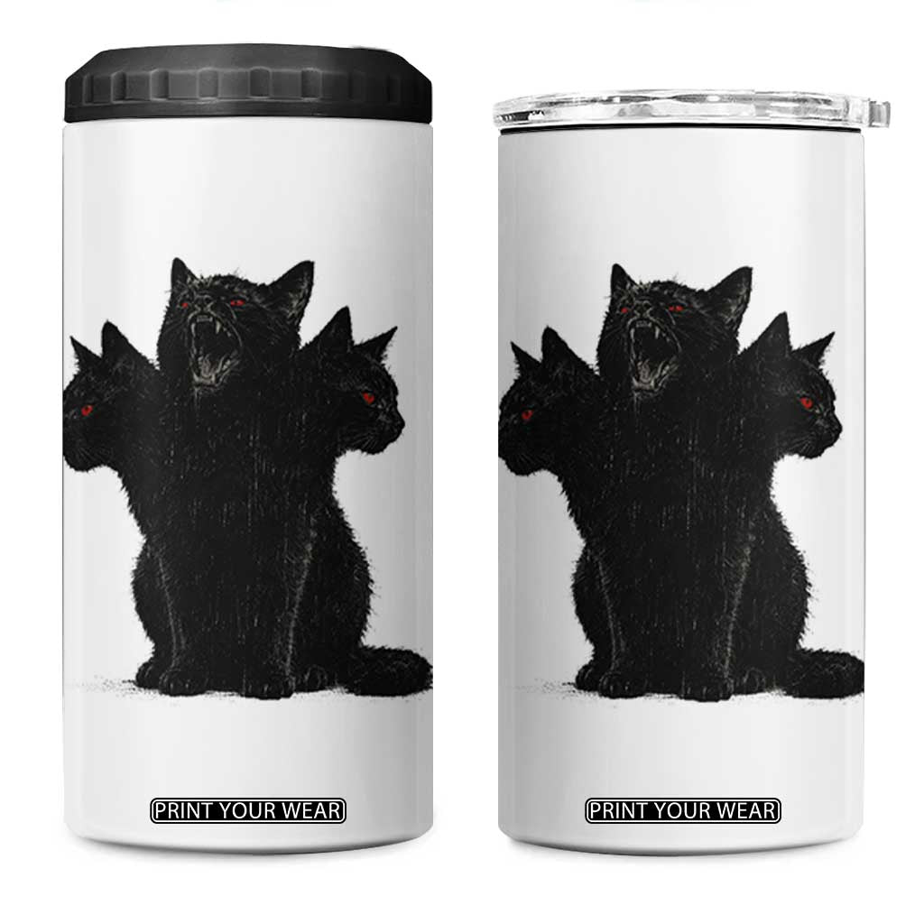 Purrberus 3 Headed Black Cat Gothic Mythology Graphic 4 in 1 Can Cooler Tumbler Vintage Grunge Alt 90s Halloween Goth Horror TS10 One Size: 16 oz White Print Your Wear