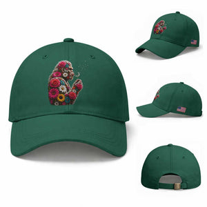 Floral Bigfoot Blowing Wishes Dandelion Baseball Cap Vintage Sasquatch Art Botanical Wildlife Graphic TS10 Baseball Cap Universal Fit Irish Green Print Your Wear