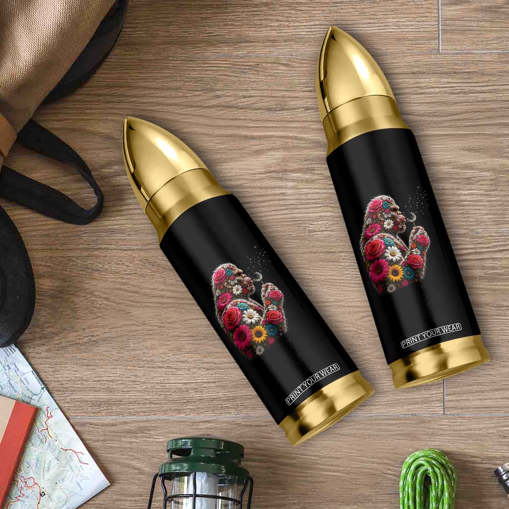 Floral Bigfoot Blowing Wishes Dandelion Bullet Tumbler Vintage Sasquatch Art Botanical Wildlife Graphic TS10 Print Your Wear