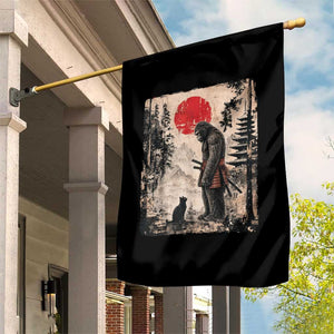 Vintage Japanese Art Bigfoot Samurai Warrior and Black Cat Garden Flag Sasquatch Lovers Vintage Graphic Ukiyo-e Art TS10 Print Your Wear