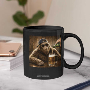Funny Bigfoot Drinking Beer Coffee Mug Vintage Cool Sunglasses Sasquatch Pub Graphic TS10 Print Your Wear