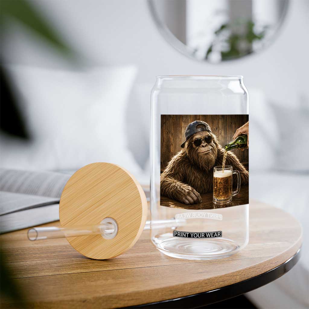 Funny Bigfoot Drinking Beer Glass Can Vintage Cool Sunglasses Sasquatch Pub Graphic TS10 Print Your Wear