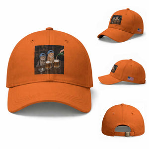 Funny Smoking Cats Drinking Beer at the Bar Baseball Cap Funny Bad Boys Cigarette Kitty Gen Z Meme TS10 Baseball Cap Universal Fit Orange Print Your Wear