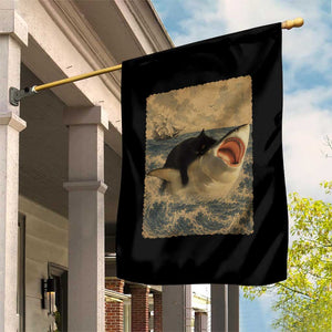 Black Cat Biting Shark Anime Graphic Japanese Garden Flag Vintage Graphic Ukiyo-e Art TS10 Print Your Wear