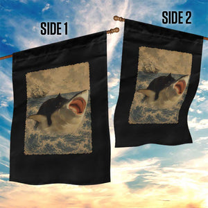 Black Cat Biting Shark Anime Graphic Japanese Garden Flag Vintage Graphic Ukiyo-e Art TS10 Print Your Wear