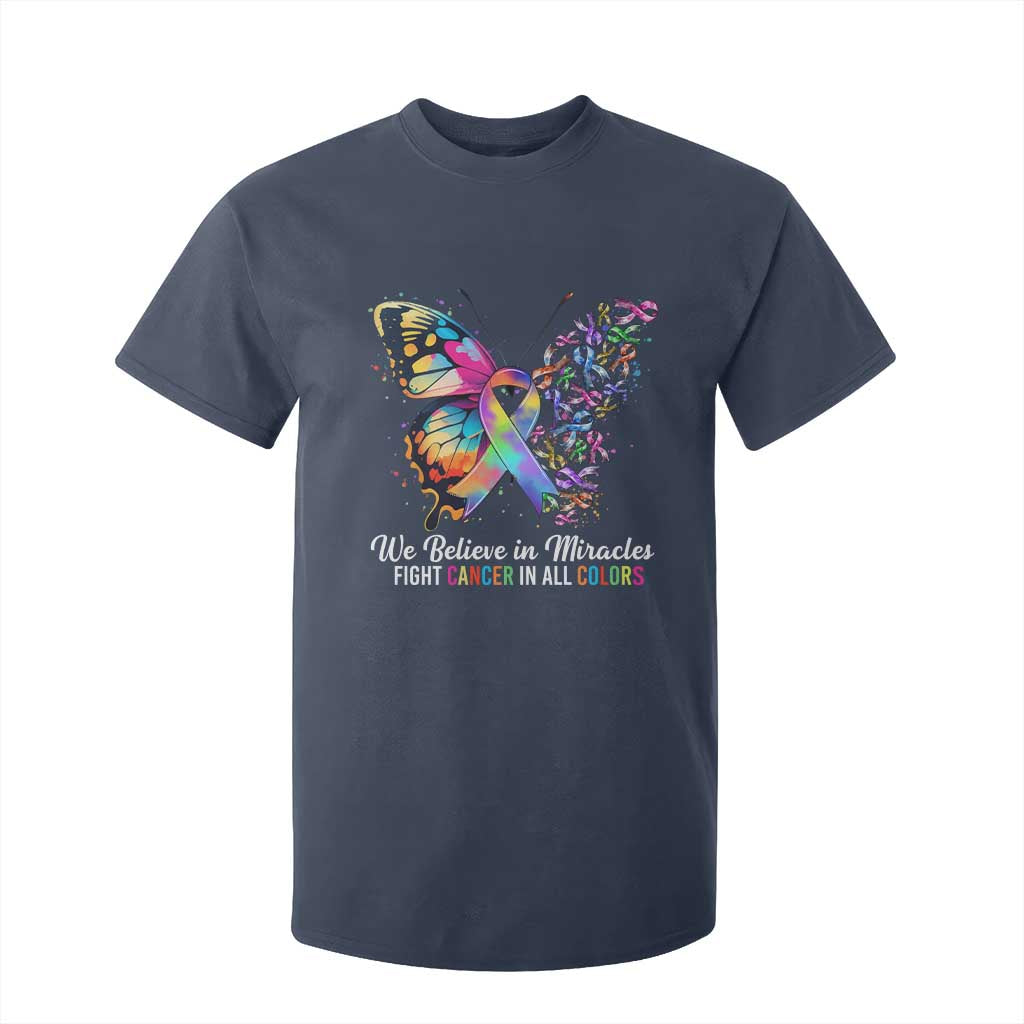 Fight Cancer In All Colors T Shirt For Kid We Believe In Miracles Cancer Awareness TS10 Navy Print Your Wear
