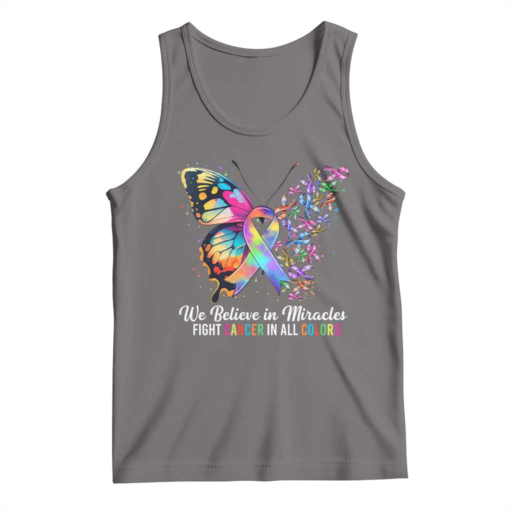 Fight Cancer In All Colors Tank Top We Believe In Miracles Cancer Awareness TS10 Deep Heather Print Your Wear