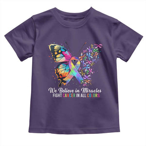 Fight Cancer In All Colors Toddler T Shirt We Believe In Miracles Cancer Awareness TS10 Purple Print Your Wear