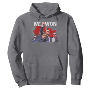 Trump Won Hoodie We Won Wins 45 47 President 2024 US Election Map TS10 Charcoal Print Your Wear
