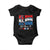 Trump 2024 Baby Onesie He Won Coquette Bow USA Flag TS10 Black Print Your Wear