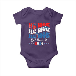 Trump 2024 Baby Onesie He Won Coquette Bow USA Flag TS10 Purple Print Your Wear