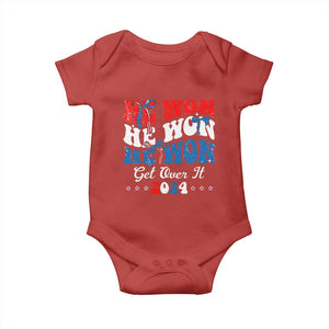 Trump 2024 Baby Onesie He Won Coquette Bow USA Flag TS10 Red Print Your Wear