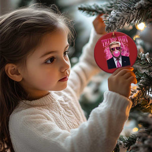 Trump Won 2024 Christmas Ornament Trump Pink Bubble Gum Funny Cute Retro 90s TS10 Print Your Wear