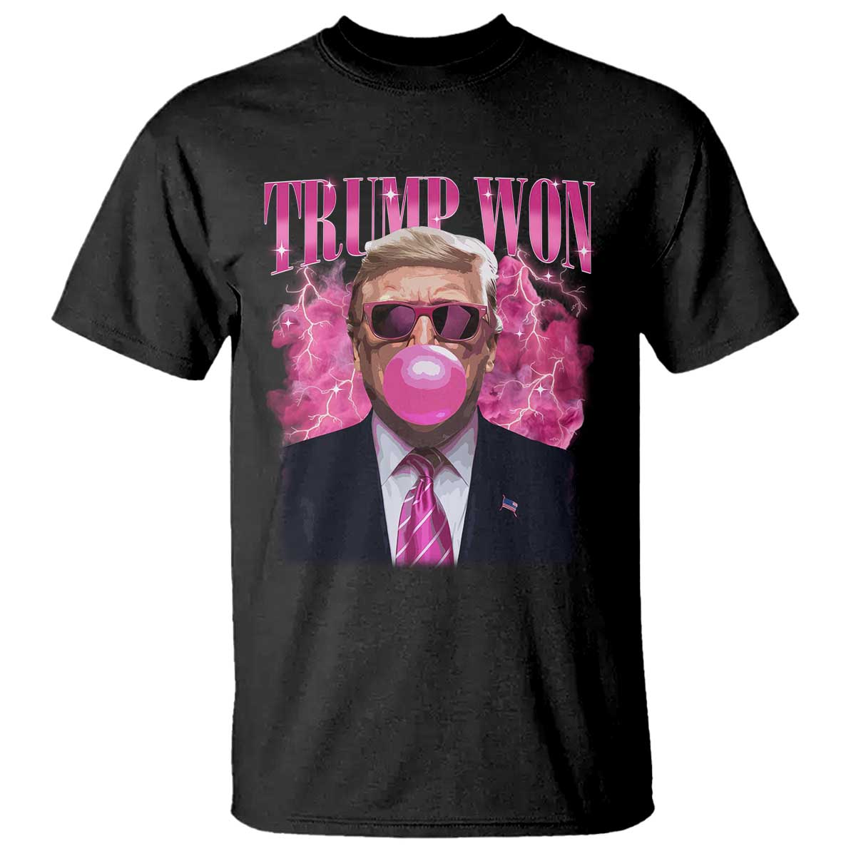 Trump Won 2024 T Shirt Trump Pink Bubble Gum Funny Cute Retro 90s TS10 Black Print Your Wear