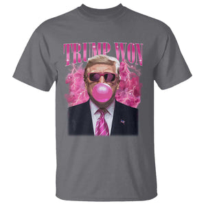 Trump Won 2024 T Shirt Trump Pink Bubble Gum Funny Cute Retro 90s TS10 Charcoal Print Your Wear