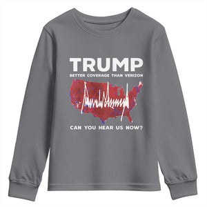 Trump Won 2024 Youth Sweatshirt Better Coverage Than Verizon Politics 47Th President '24 Election TS10 Charcoal Print Your Wear