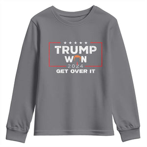 Trump Won 2024 Youth Sweatshirt Get Over It Funny 47 President TS10 Charcoal Print Your Wear