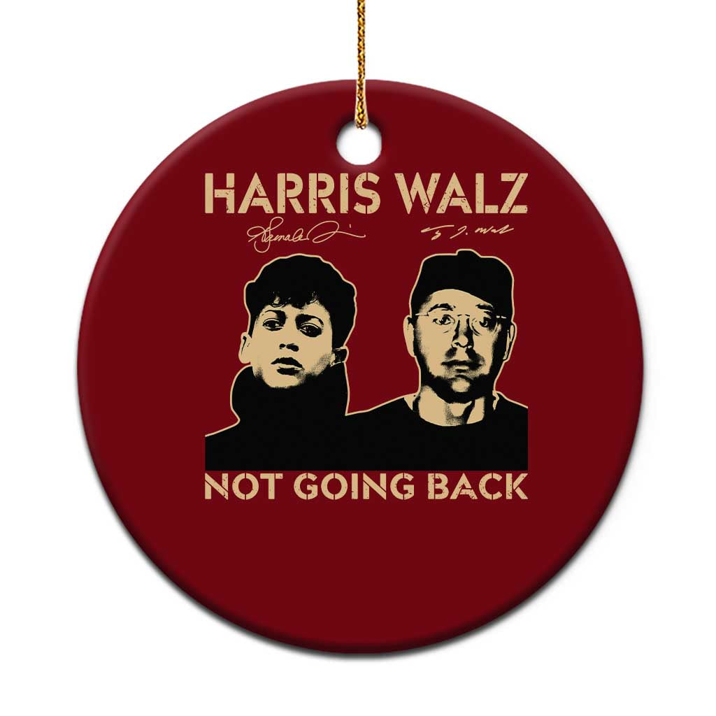 Harris Walz Ceramic Ornament Retro We Are Not Going Back TS10 1pc Red Print Your Wear