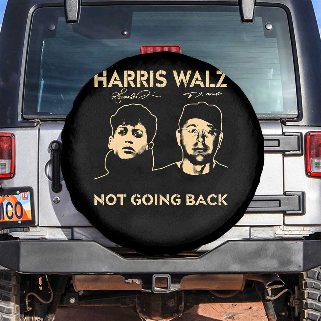 Harris Walz Spare Tire Cover Retro We Are Not Going Back TS10 No hole Black Print Your Wear