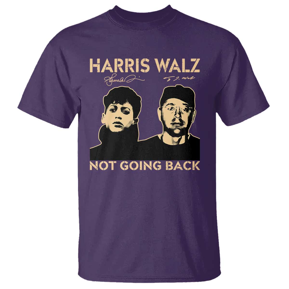Harris Walz T Shirt Retro We Are Not Going Back TS10 Purple Print Your Wear