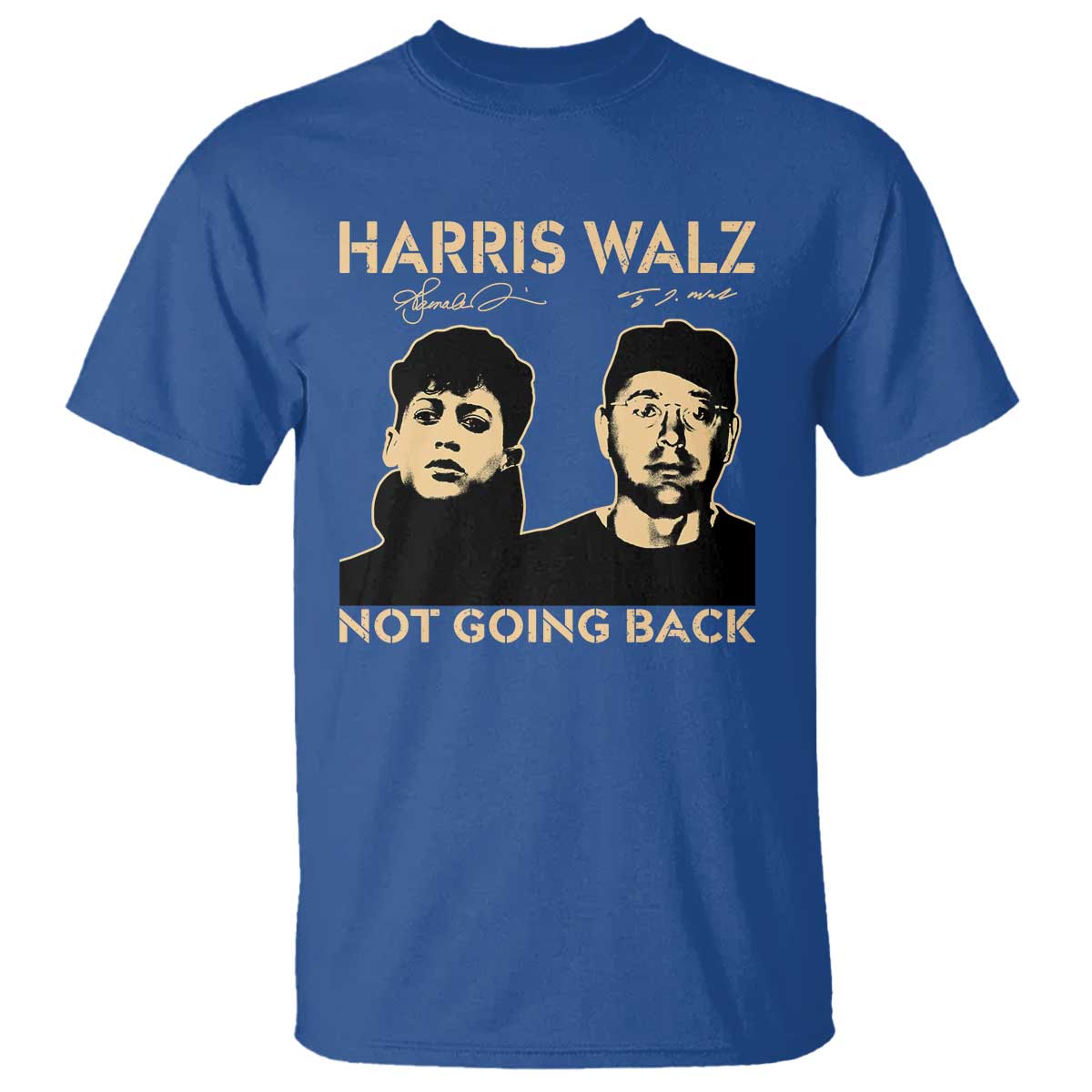 Harris Walz T Shirt Retro We Are Not Going Back TS10 Royal Blue Print Your Wear
