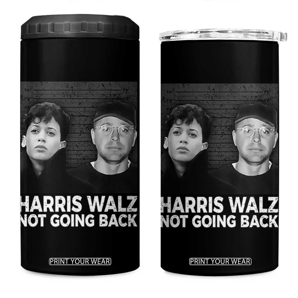 Harris Walz 4 in 1 Can Cooler Tumbler Vintage We Are Not Going Back TS10 One Size: 16 oz Black Print Your Wear