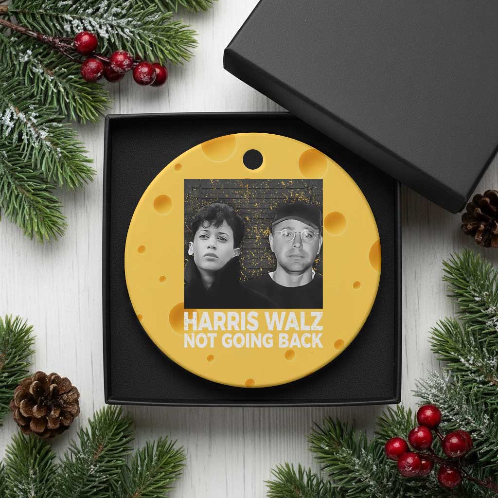 Harris Walz Ceramic Ornament Vintage We Are Not Going Back TS10 1pc Yellow Cheese Print Your Wear