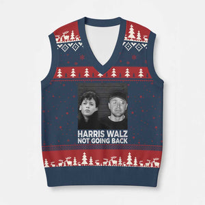 Harris Walz V-Neck Knit Sweater Vest Vintage We Are Not Going Back TS10 Navy Red Print Your Wear