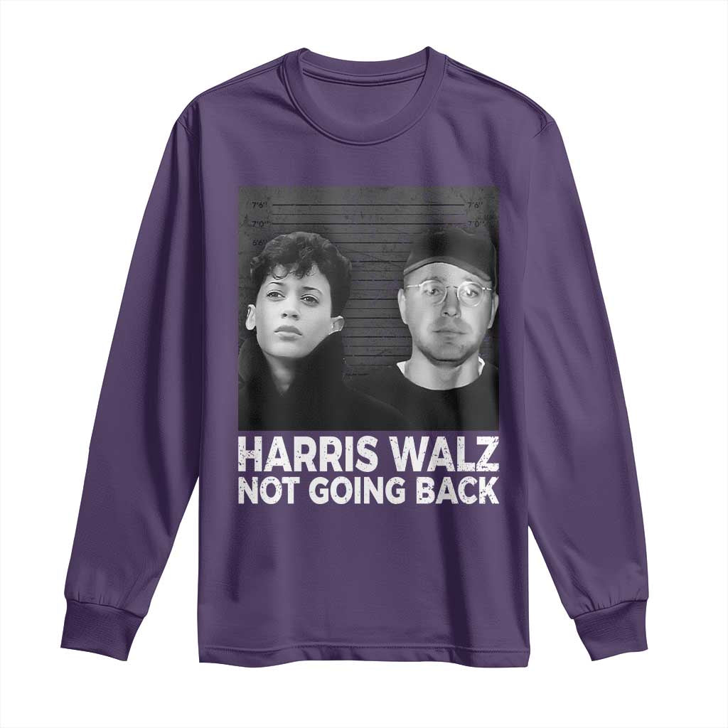 Harris Walz Long Sleeve Shirt Vintage We Are Not Going Back TS10 Purple Print Your Wear