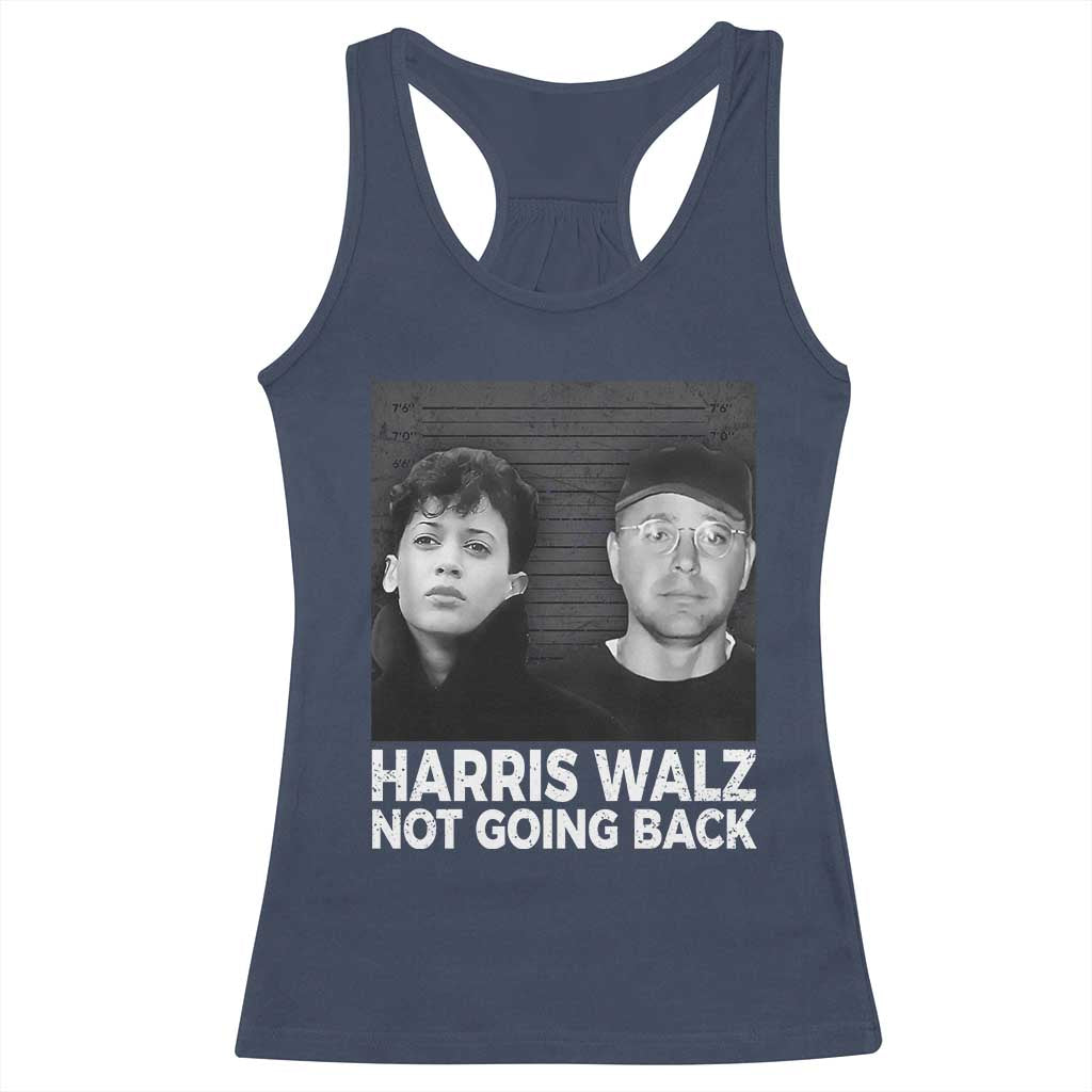 Harris Walz Racerback Tank Top Vintage We Are Not Going Back TS10 Navy Print Your Wear