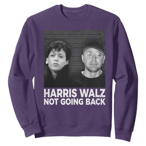 Harris Walz Sweatshirt Vintage We Are Not Going Back TS10 Purple Print Your Wear