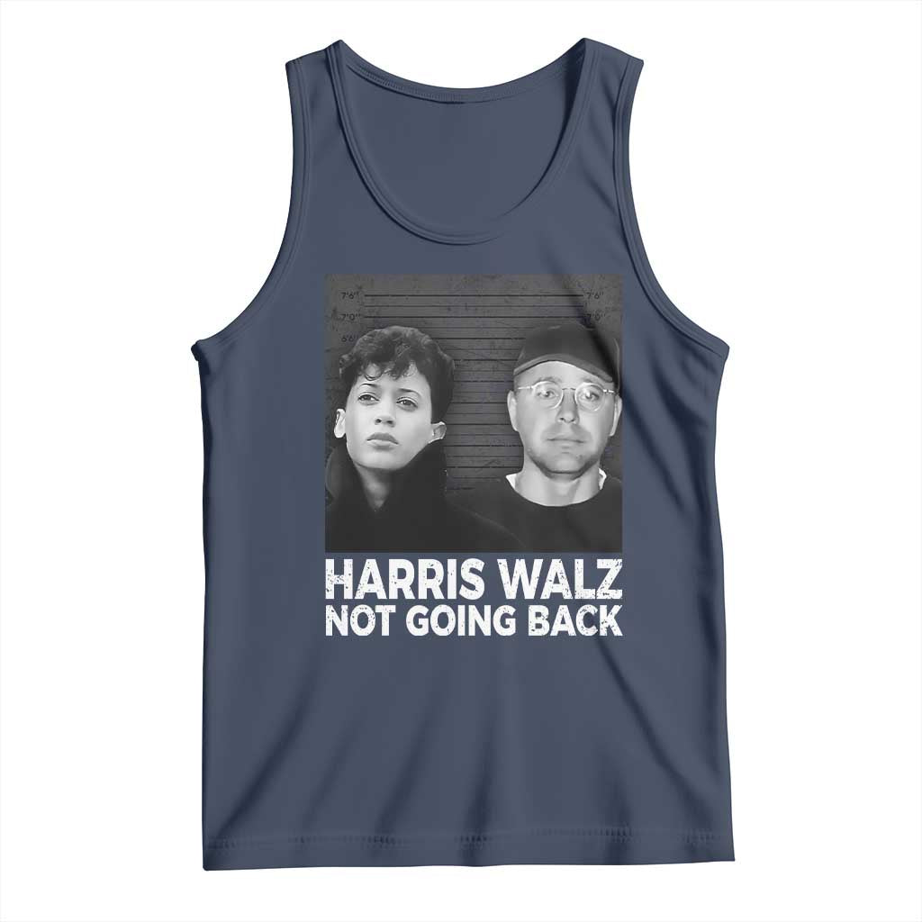 Harris Walz Tank Top Vintage We Are Not Going Back TS10 Navy Print Your Wear