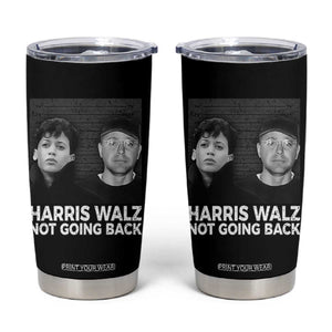 Harris Walz Tumbler Cup Vintage We Are Not Going Back TS10 Black Print Your Wear