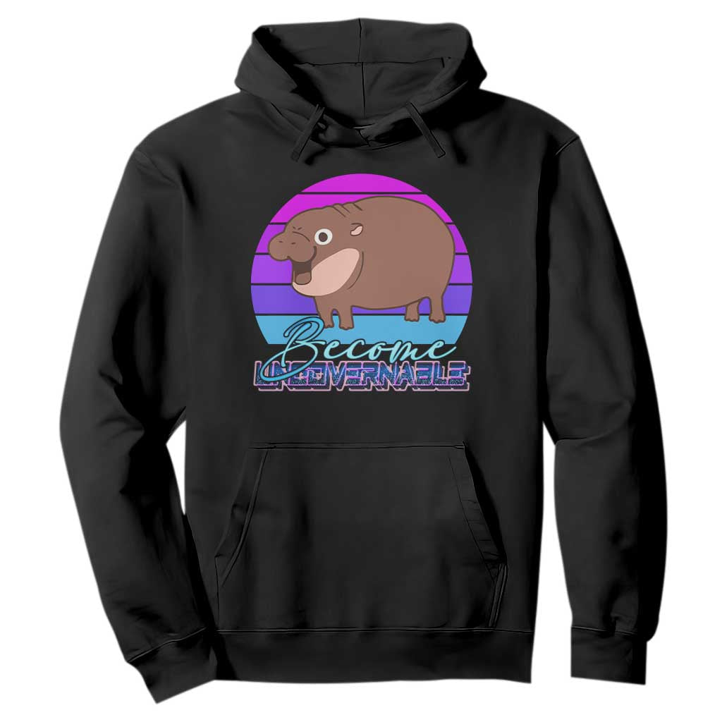 Funny Moo Deng Hoodie Baby Hippo Become Ungovernable TS10 Black Print Your Wear
