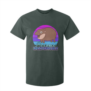 Funny Moo Deng T Shirt For Kid Baby Hippo Become Ungovernable TS10 Dark Forest Green Print Your Wear