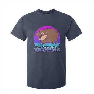 Funny Moo Deng T Shirt For Kid Baby Hippo Become Ungovernable TS10 Navy Print Your Wear