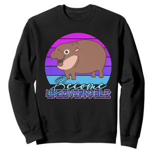 Funny Moo Deng Sweatshirt Baby Hippo Become Ungovernable TS10 Black Print Your Wear