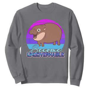 Funny Moo Deng Sweatshirt Baby Hippo Become Ungovernable TS10 Charcoal Print Your Wear