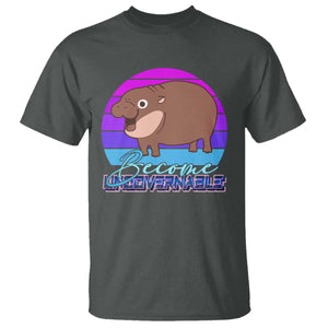 Funny Moo Deng T Shirt Baby Hippo Become Ungovernable TS10 Dark Heather Print Your Wear