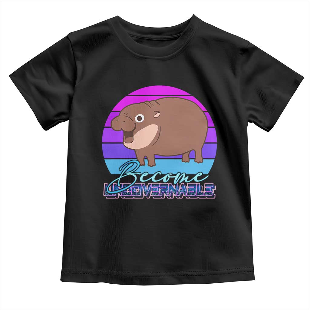 Funny Moo Deng Toddler T Shirt Baby Hippo Become Ungovernable TS10 Black Print Your Wear