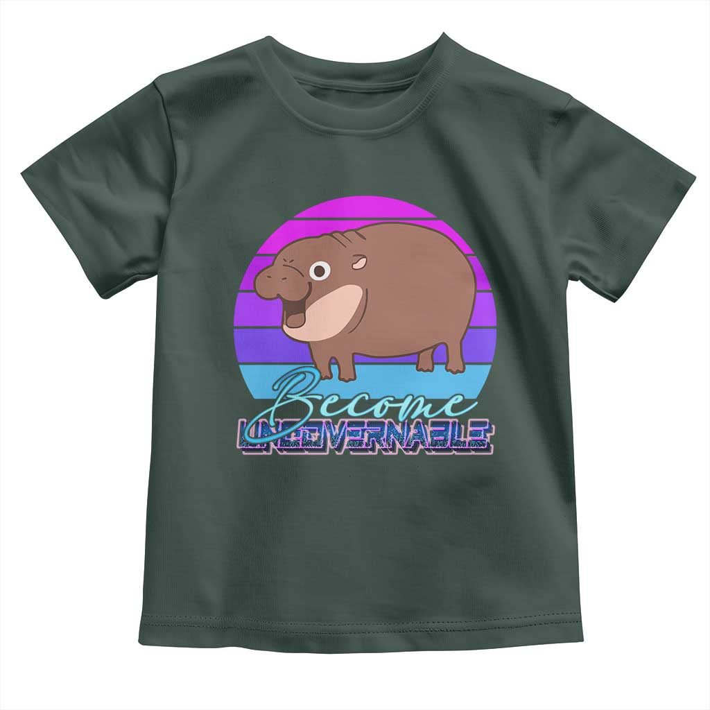 Funny Moo Deng Toddler T Shirt Baby Hippo Become Ungovernable TS10 Dark Forest Green Print Your Wear
