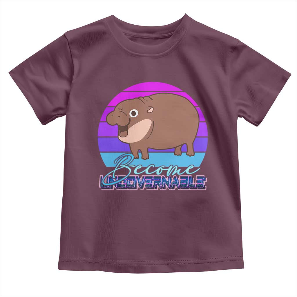 Funny Moo Deng Toddler T Shirt Baby Hippo Become Ungovernable TS10 Maroon Print Your Wear