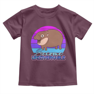 Funny Moo Deng Toddler T Shirt Baby Hippo Become Ungovernable TS10 Maroon Print Your Wear