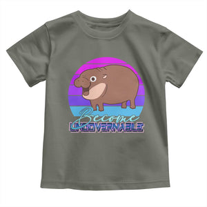 Funny Moo Deng Toddler T Shirt Baby Hippo Become Ungovernable TS10 Military Green Print Your Wear
